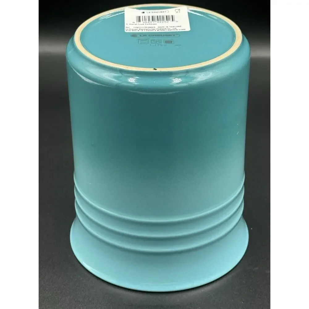 Le Creuset Caribbean Utensil Stoneware 1.1 Quart Crock Seconds Vase 5.75 H NIB